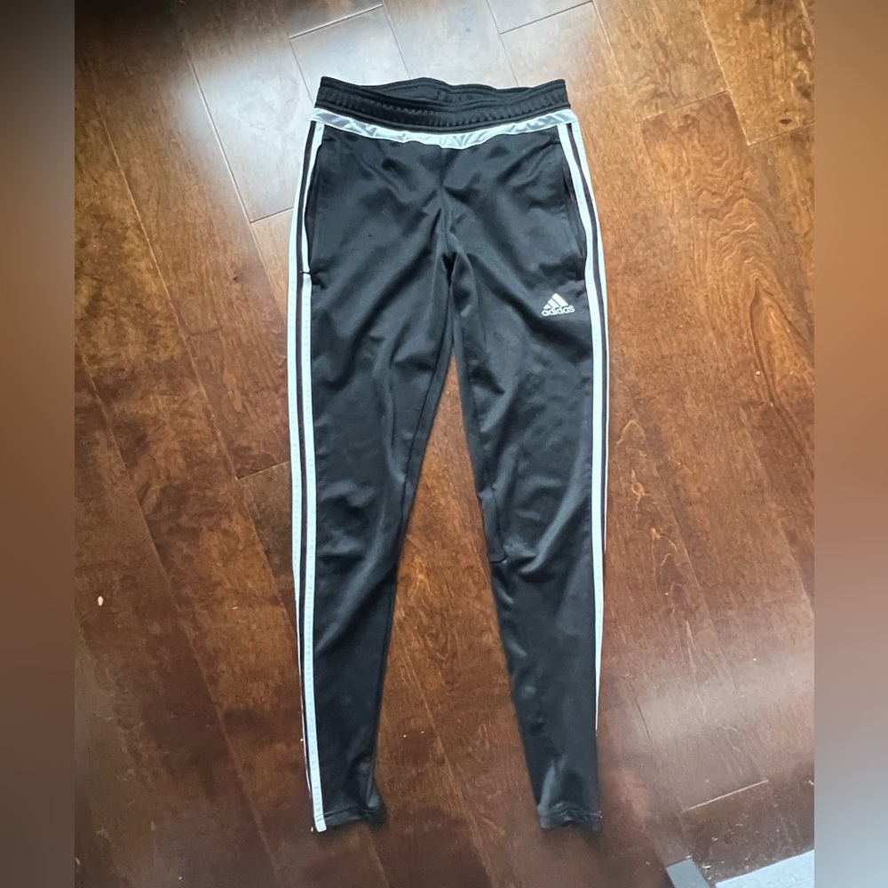 Adidas Skinny Black and White Striped Track Pants XS - Picture 1 of 9